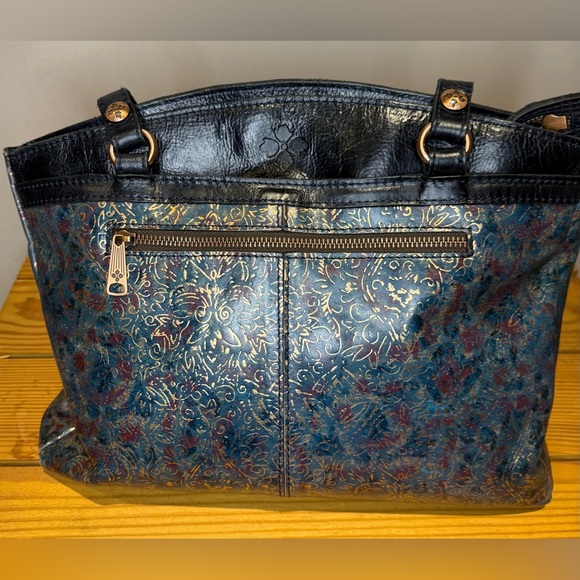 ‼️SOLD OUT‼️‼️Patricia Nash Vintage ‘Kimono’ Tote Bag with Navy Leather Trim - Picture 4 of 13